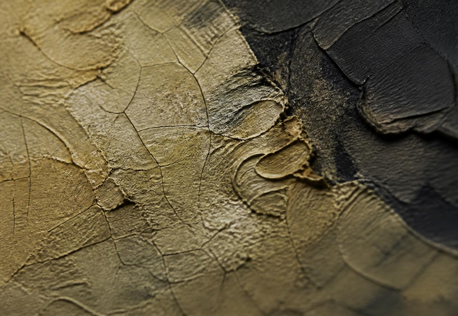 Macro detail of impasto oil paint on canvas
